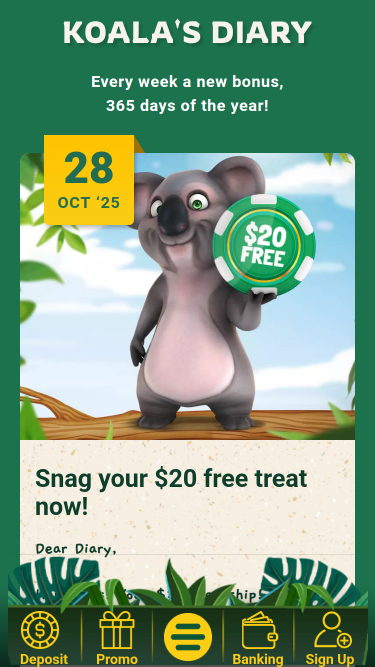 Journal du koala mobile du Fair Go Casino