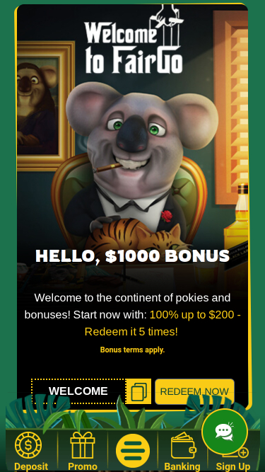 Promotions mobiles du Fair Go Casino