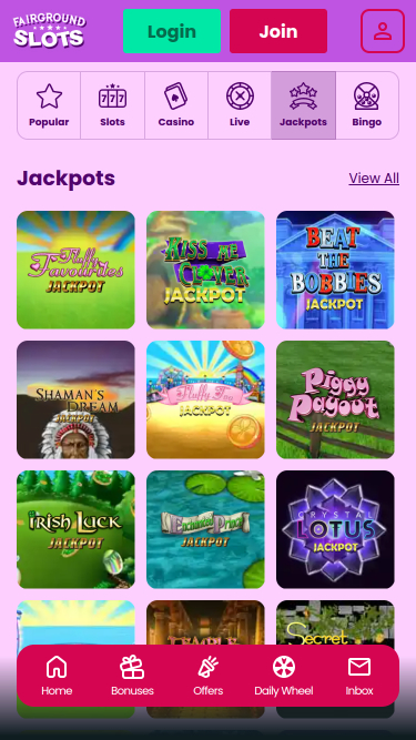 Jackpot mobile de Fairground Slots Casino