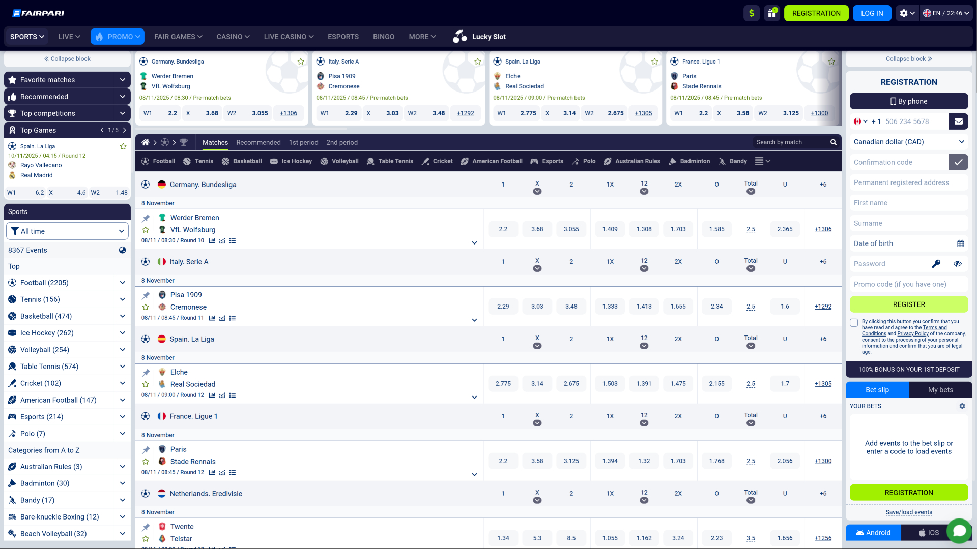 FairPari Casino Desktop Sports