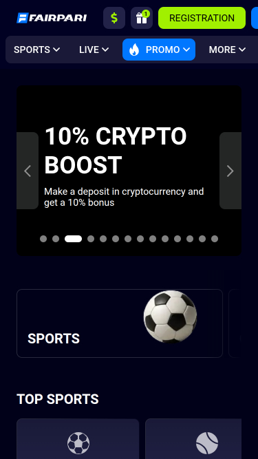 FairPari Casino Mobile Homepage