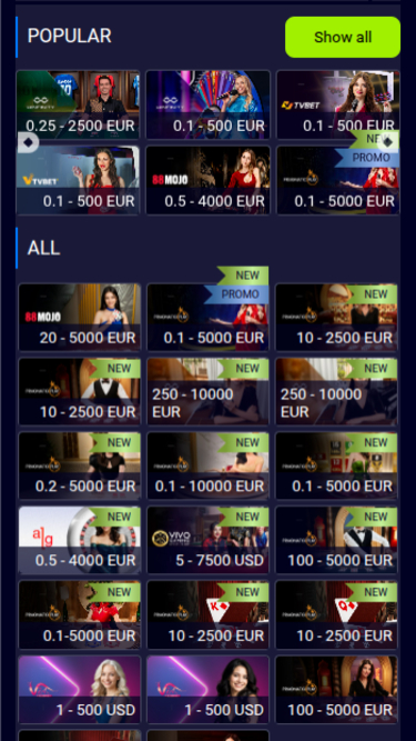 FairPari Casino Mobile Live Dealer