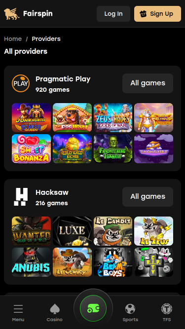 Développeurs de jeux mobiles de Fairspin Casino