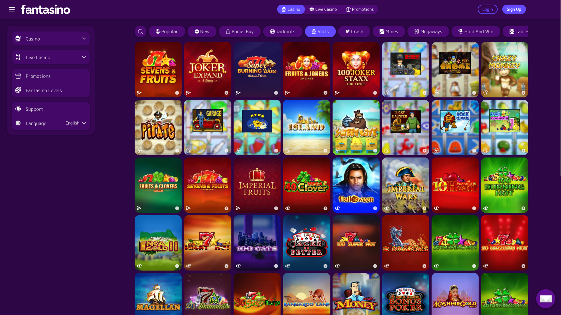 Fantasino Casino Desktop-Spiele