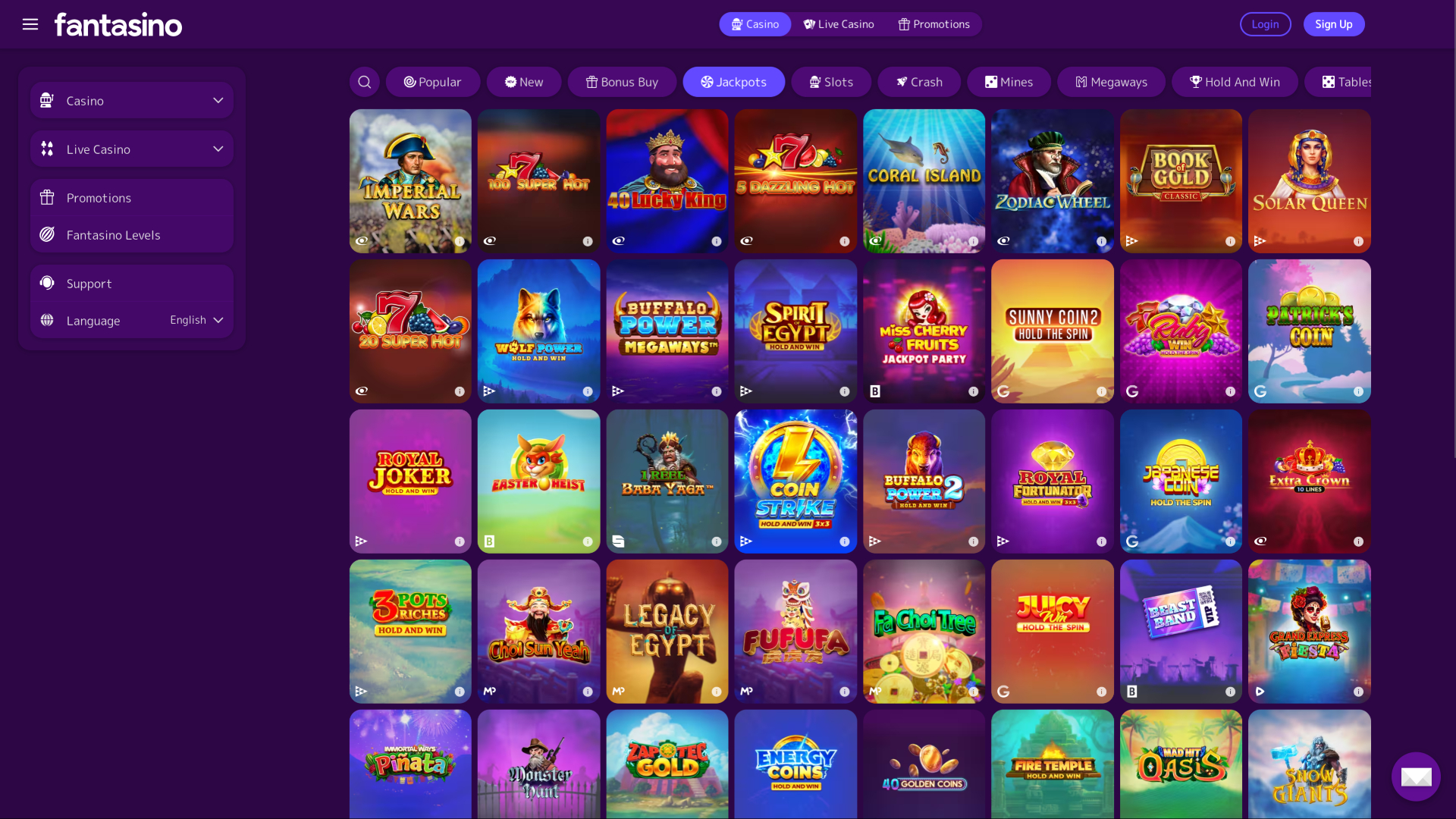 Fantasino Casino Desktop Jackpot