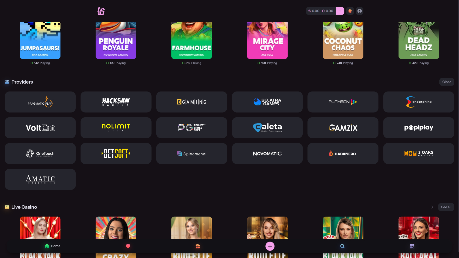 Разработчики игр для казино FantasyBet (настольная версия)