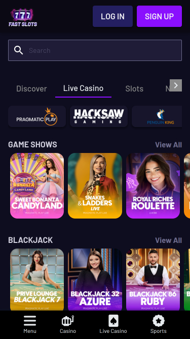 Fast Slots Casino Mobile Live Dealer