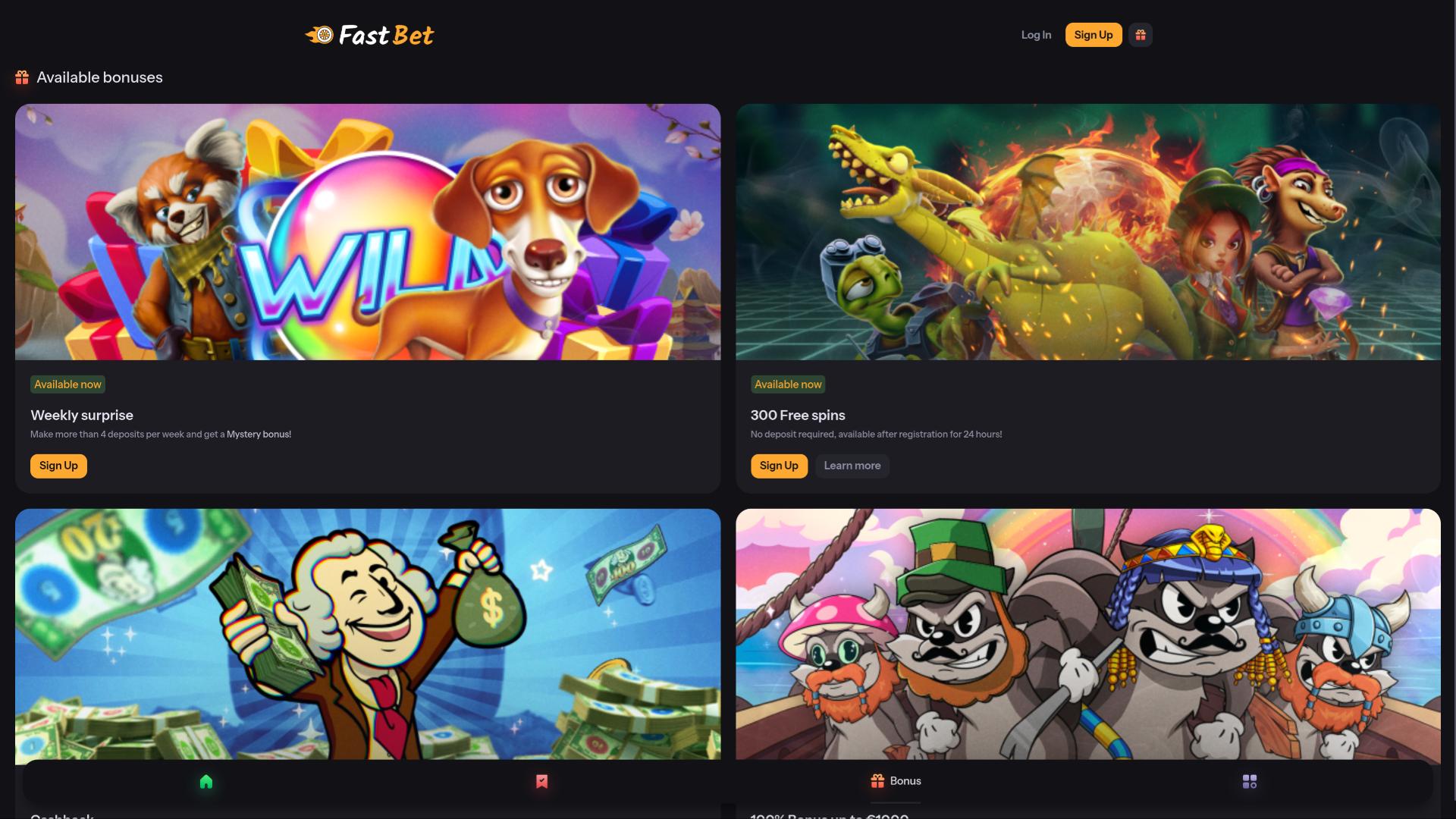 FastBet Casino promotions page