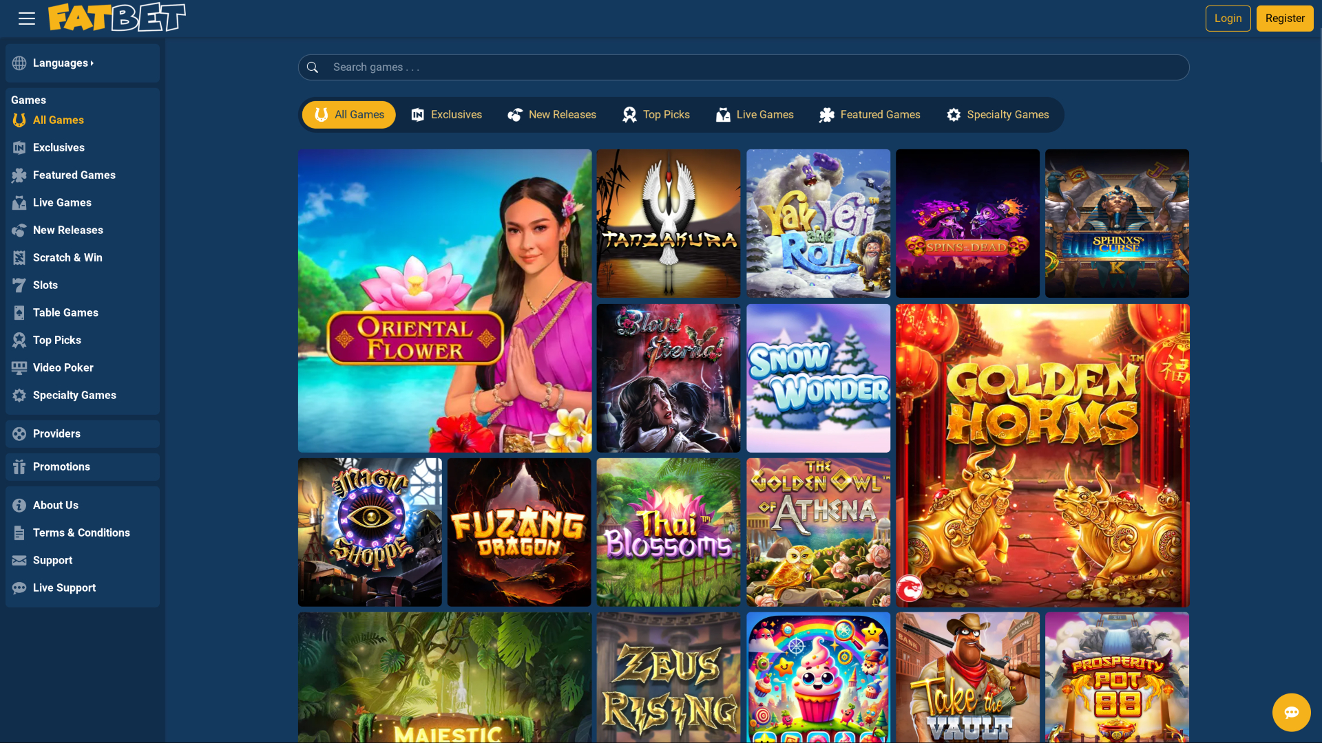 FatBet Casino Desktop Games