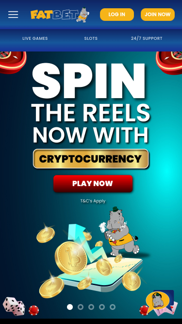 FatBet Casino Mobile Homepage