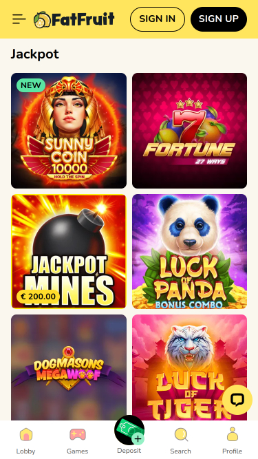 FatFruit Casino Mobile Jackpot