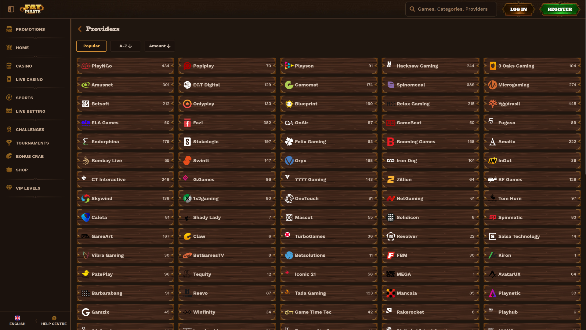 FatPirate Casino Desktop-Spielentwickler