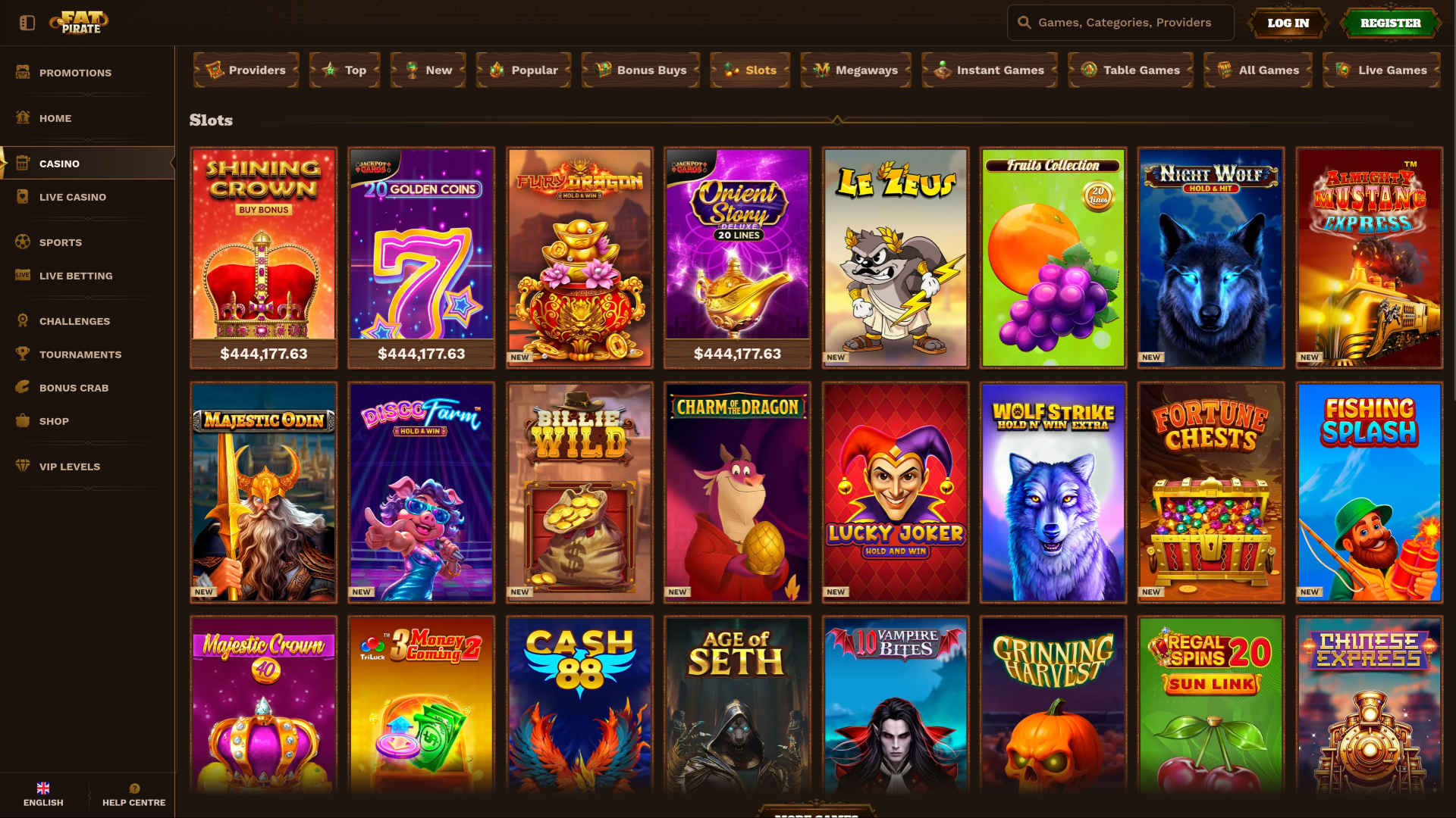 FatPirate Casino Desktop-Spiele