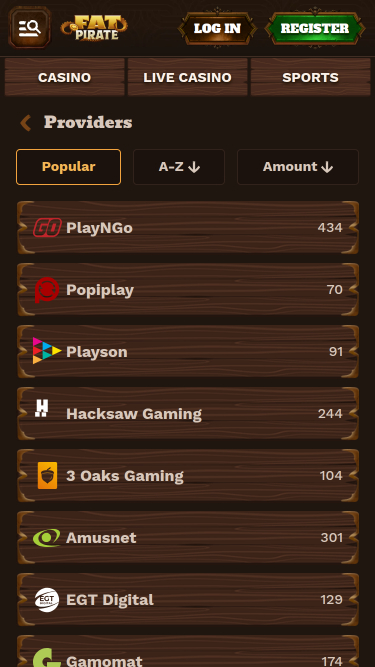 FatPirate Casino Mobile-Spielentwickler