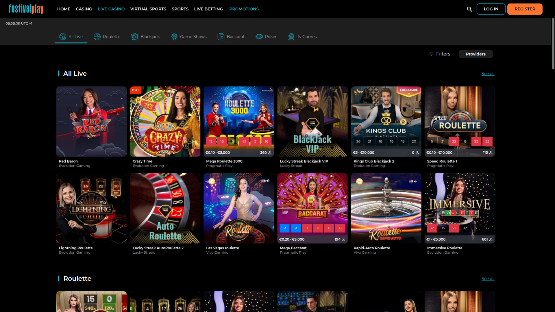 Festival Play Casino Desktop Live Dealer