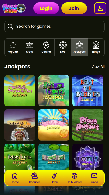 Jackpot mobile de Fever Bingo Casino