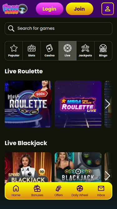 Croupiers en direct mobiles de Fever Bingo Casino