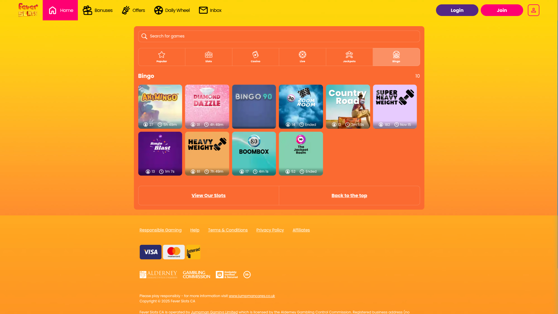 Bingo de Fever Slots Casino pour ordinateur