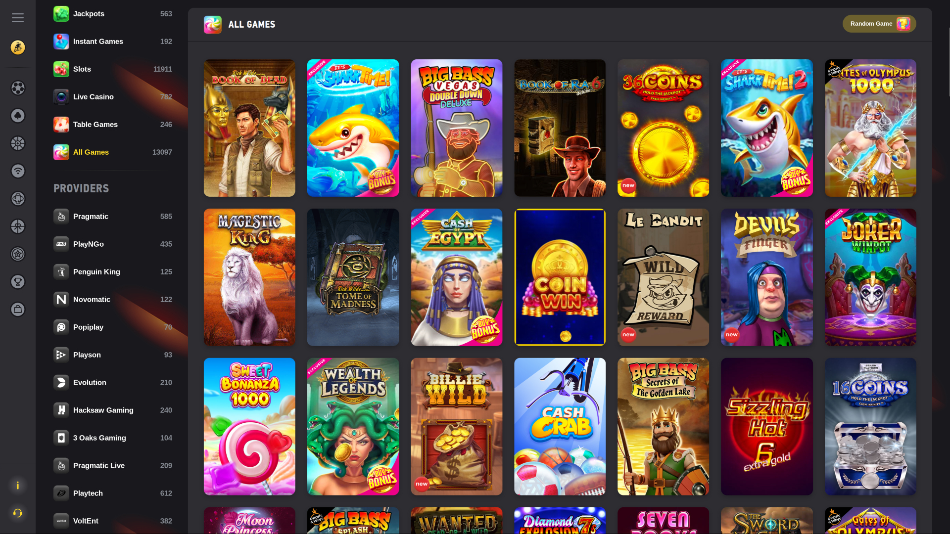Juegos de FEZbet Casino para escritorio