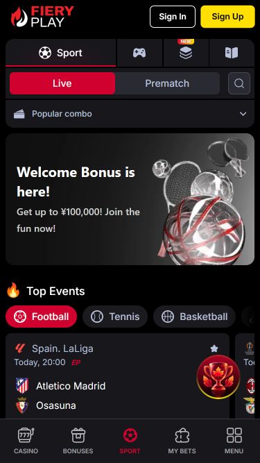 FieryPlay Casino Mobile Sports