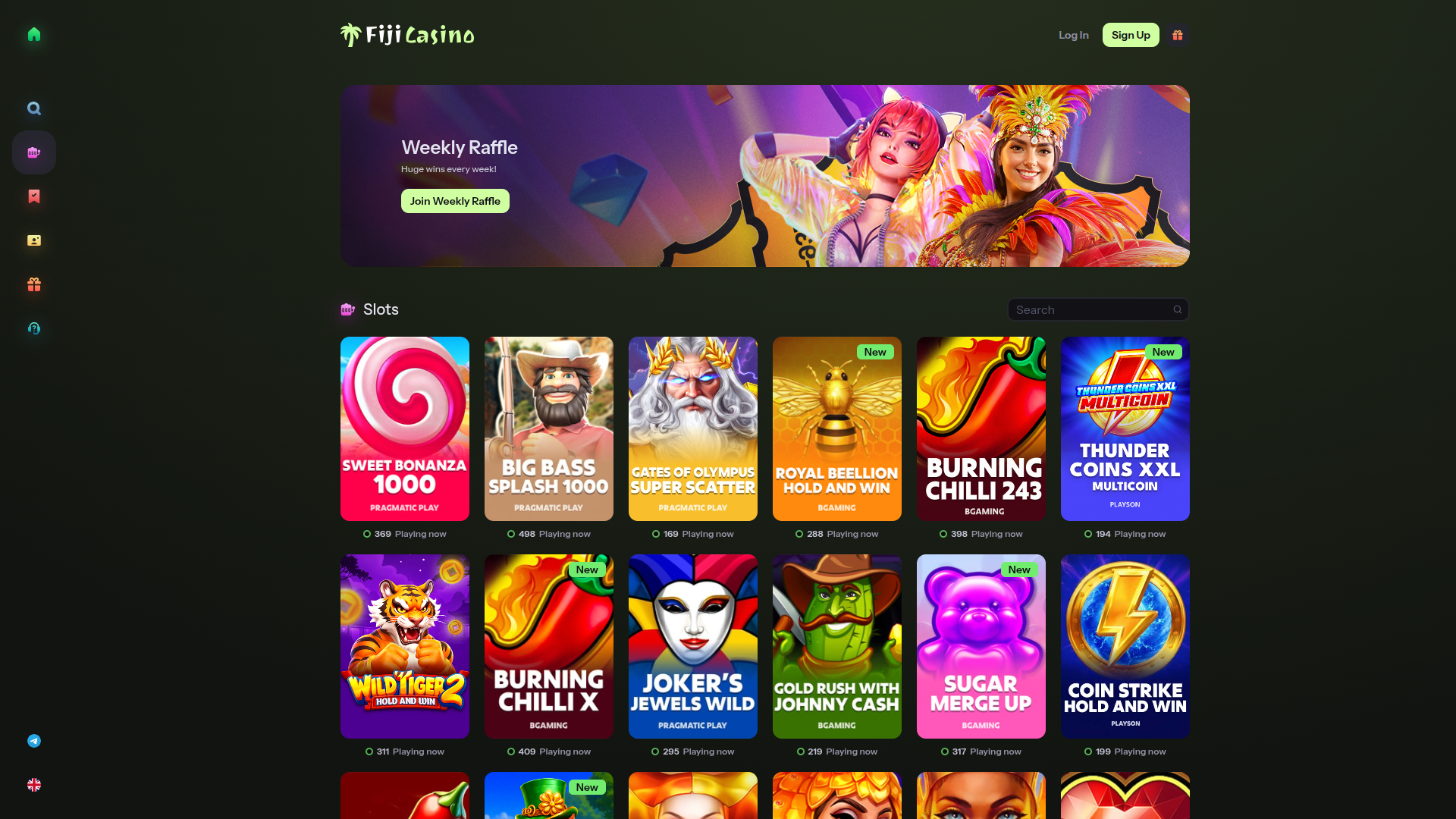 Fiji Casino-Spiele für Desktop