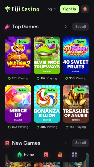 Jeux mobiles de casino des Fidji