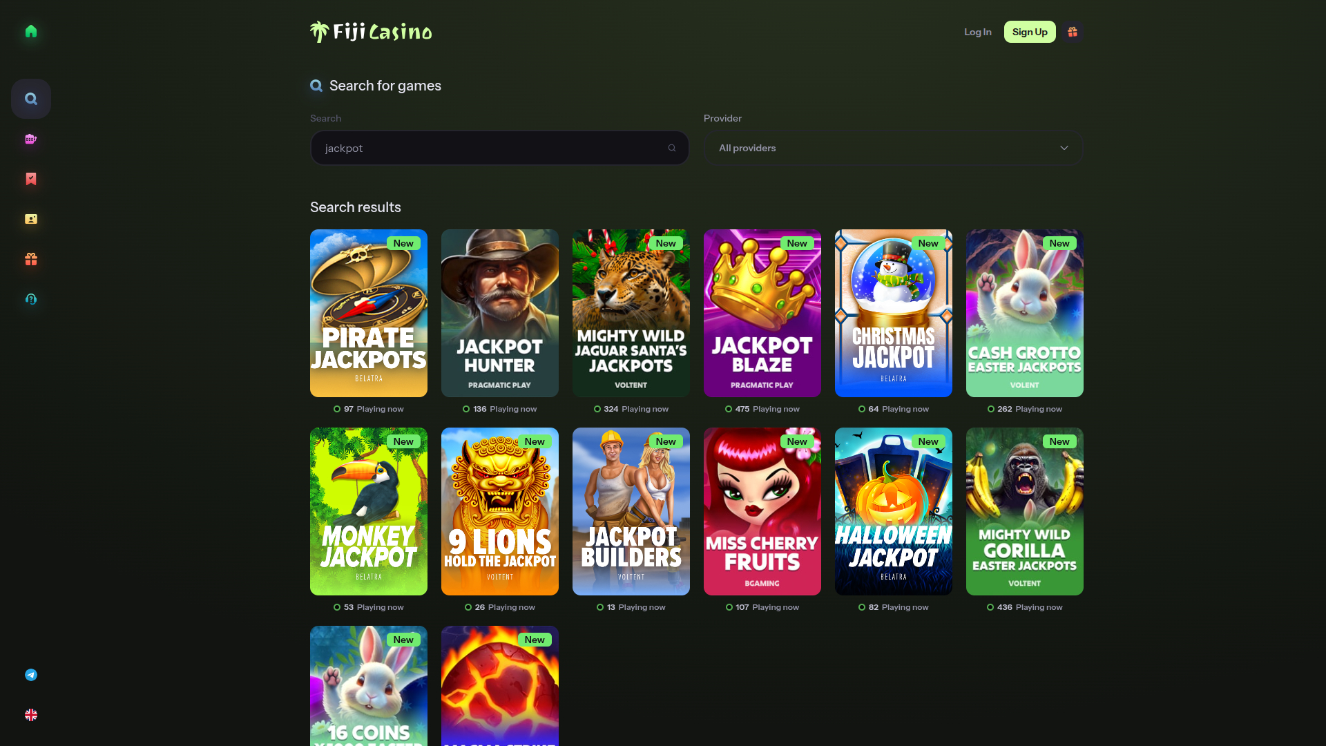Fiji Casino Jackpot Desktop