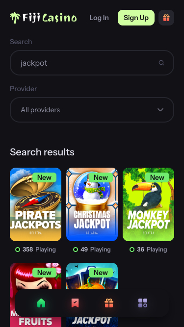Jackpot mobile du casino Fiji