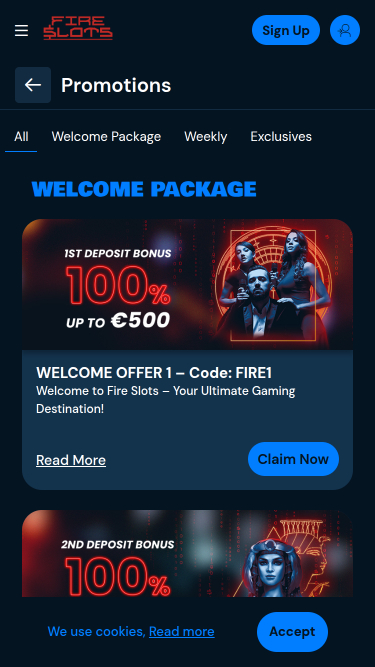 FireSlots Casino Promociones móviles