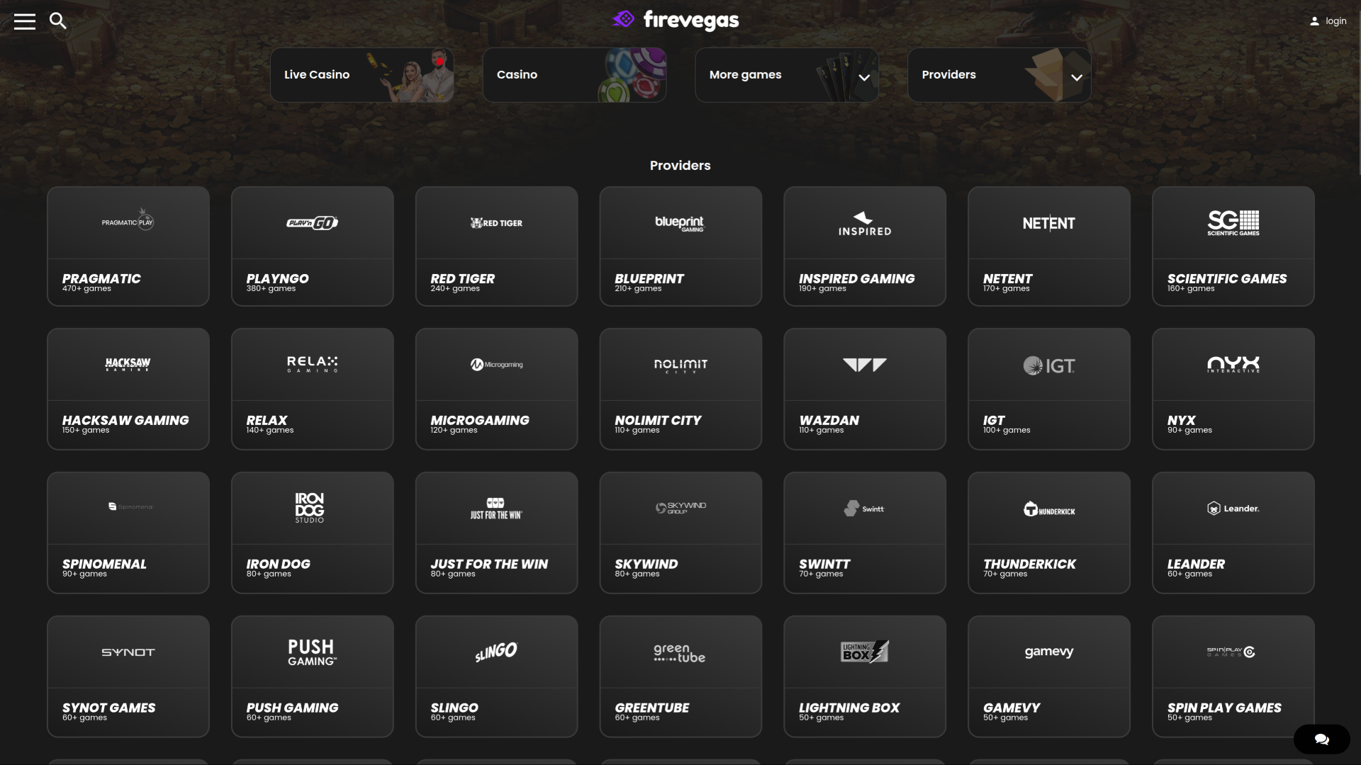 Sviluppatori di giochi di Fire Vegas Casino per desktop