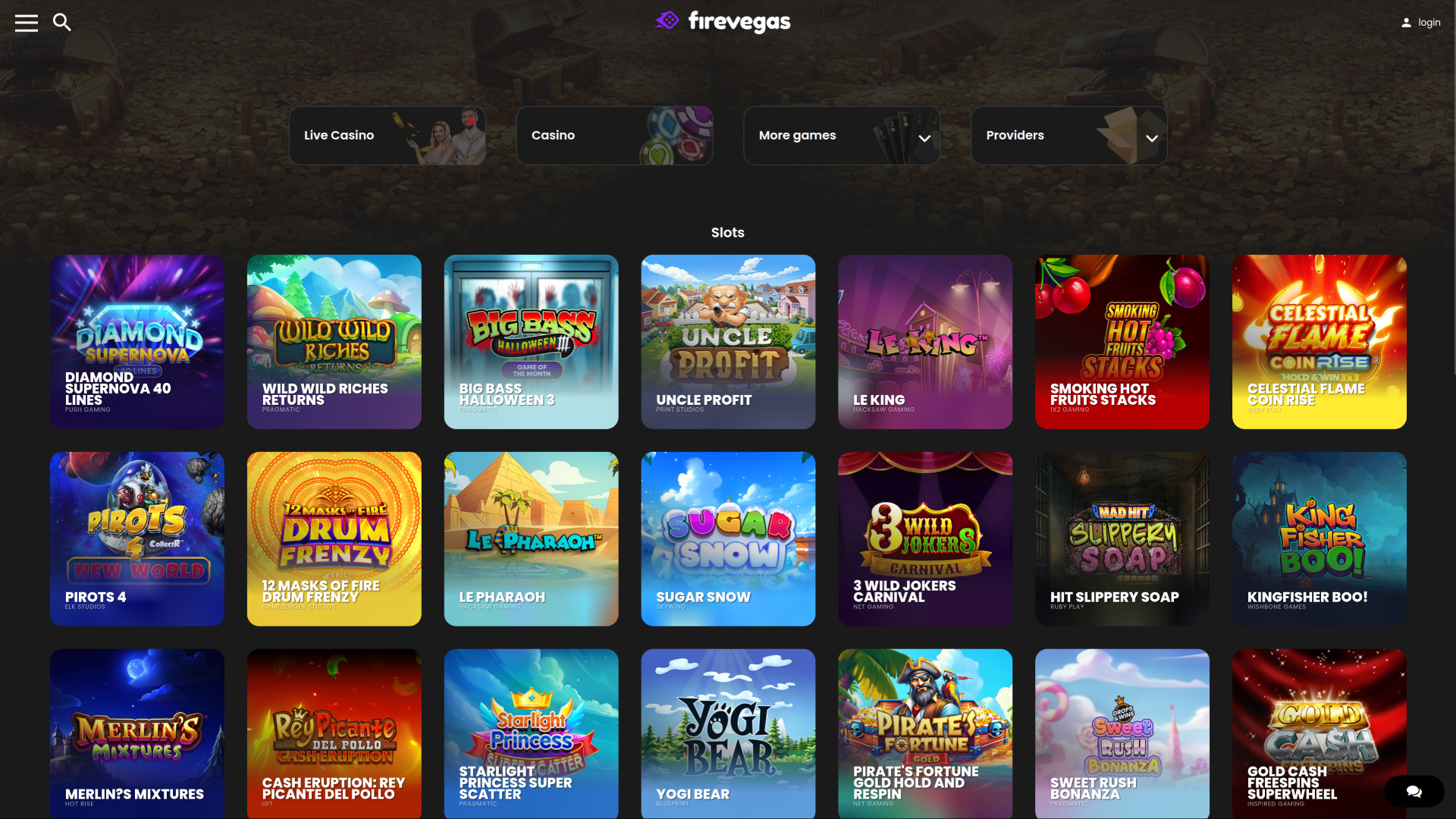 Giochi di Fire Vegas Casino per desktop