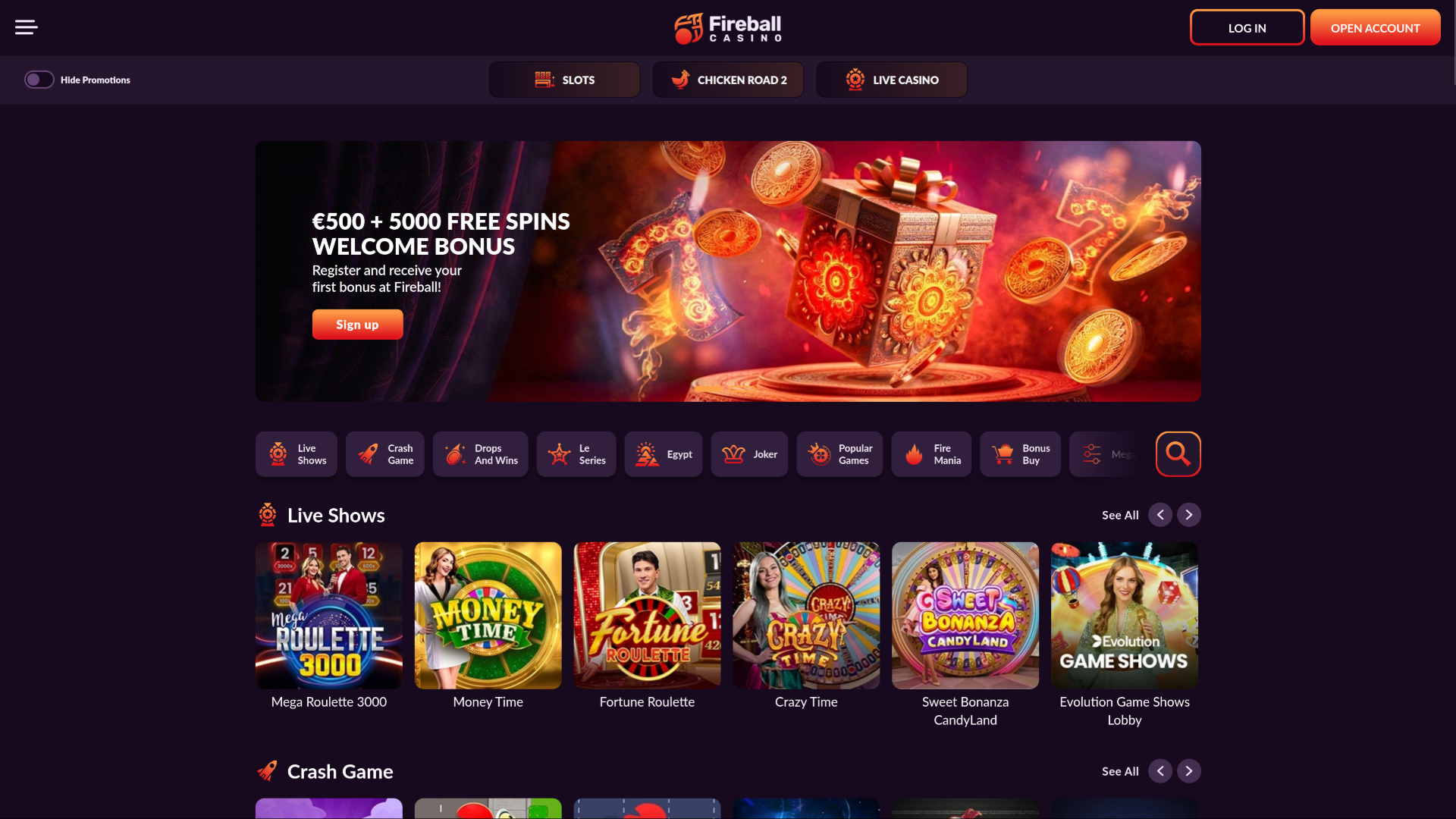 Fireball Casino Bureau Page d’Accueil