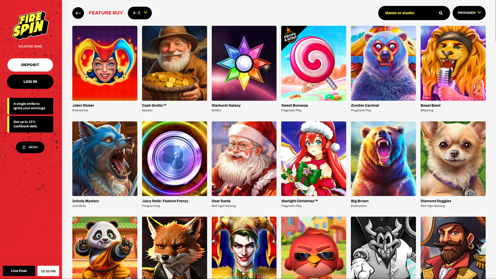 Firespin Casino Achat de fonctionnalités sur ordinateur