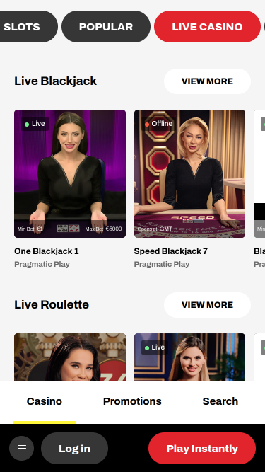 Firespin Casino Croupier en direct sur mobile