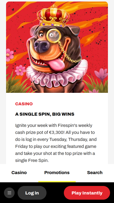 Firespin Casino Promotions mobiles