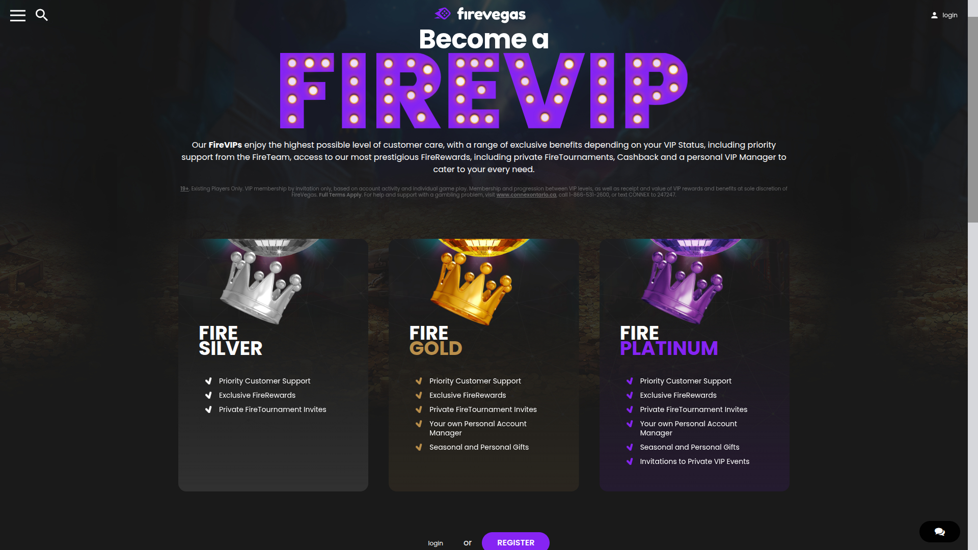 Programa VIP para desktop Fire Vegas