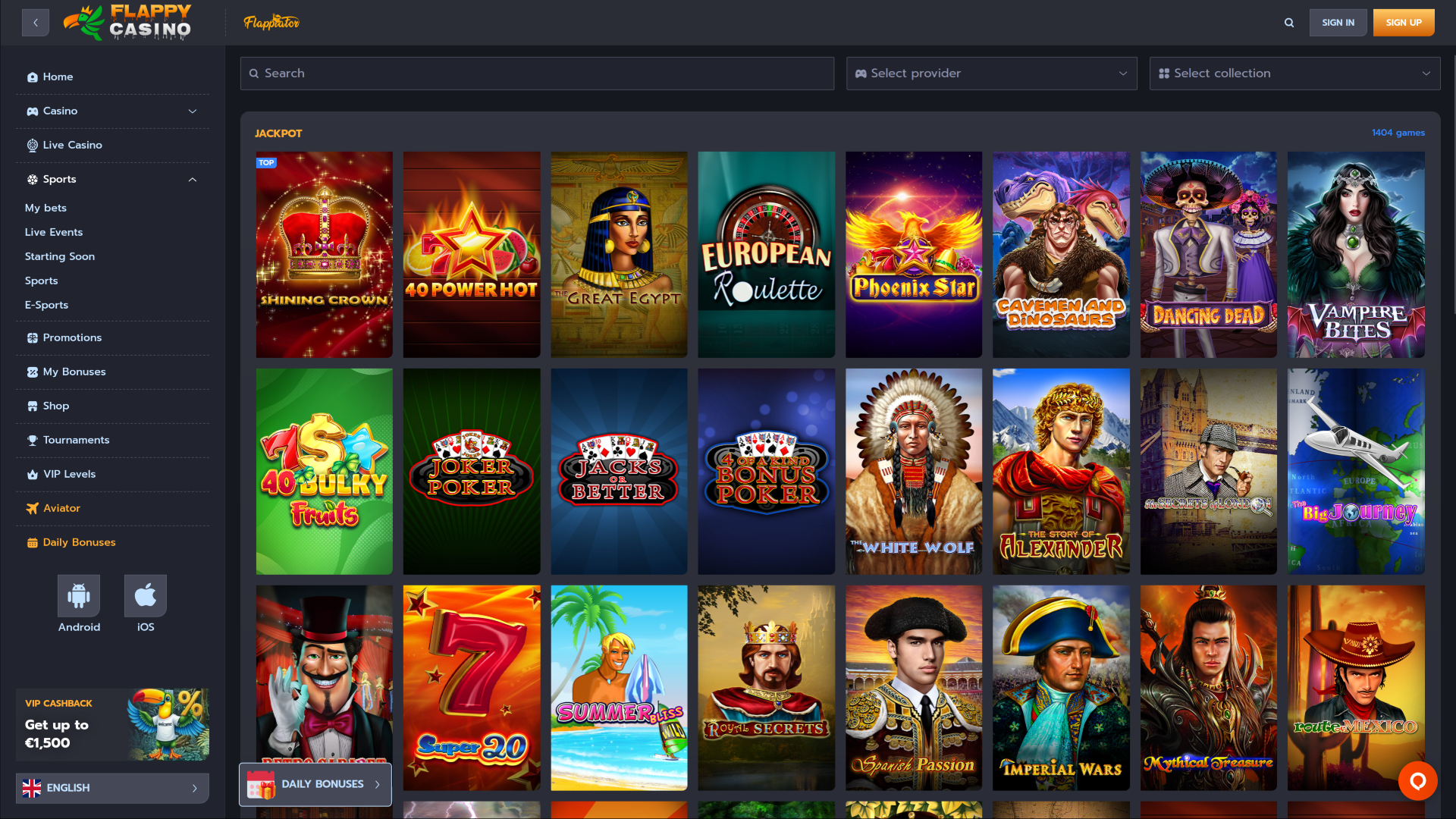 Flappy Casino Jackpot version bureau