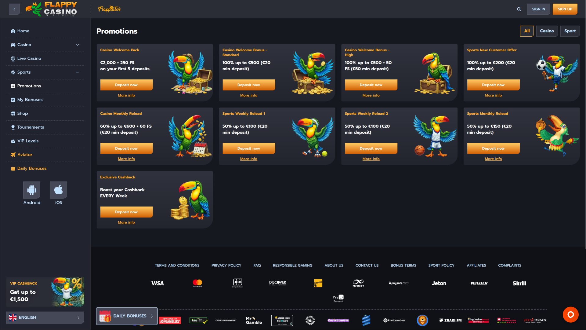 Flappy Casino Promotions version bureau