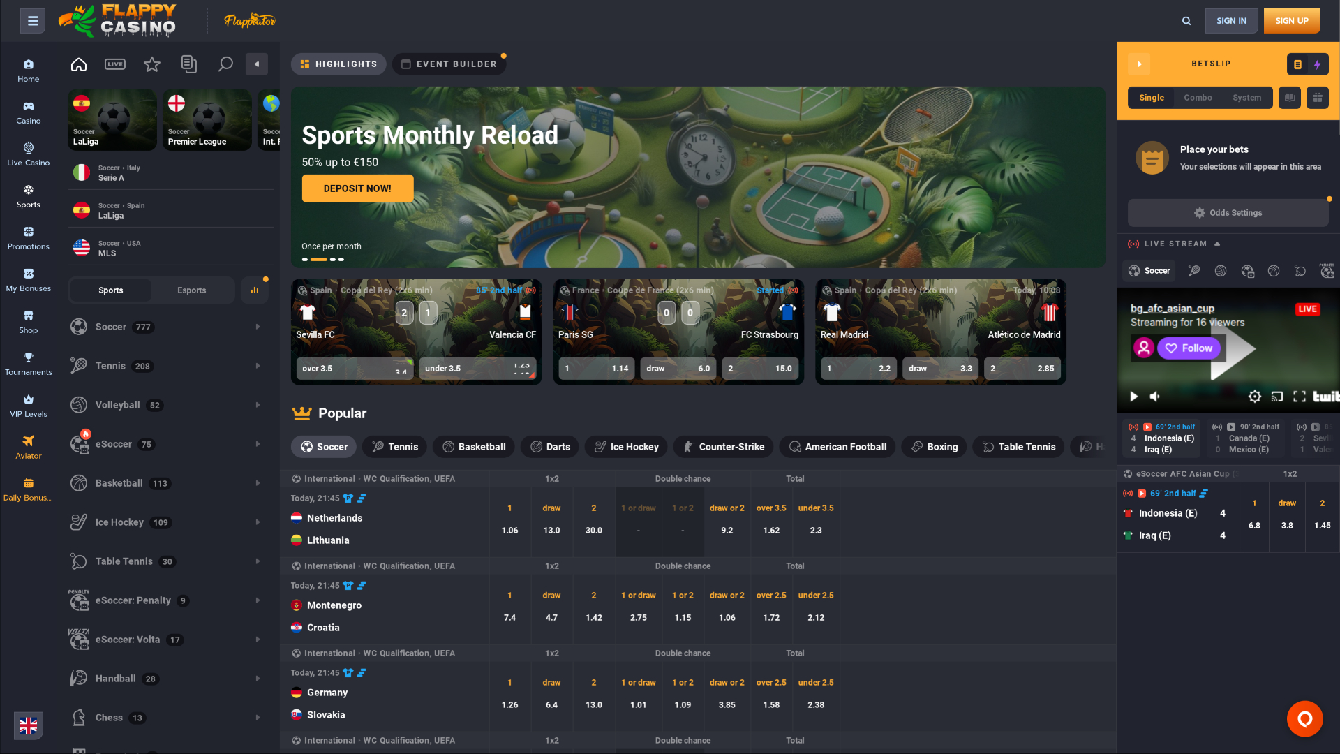 Flappy Casino Sports version bureau