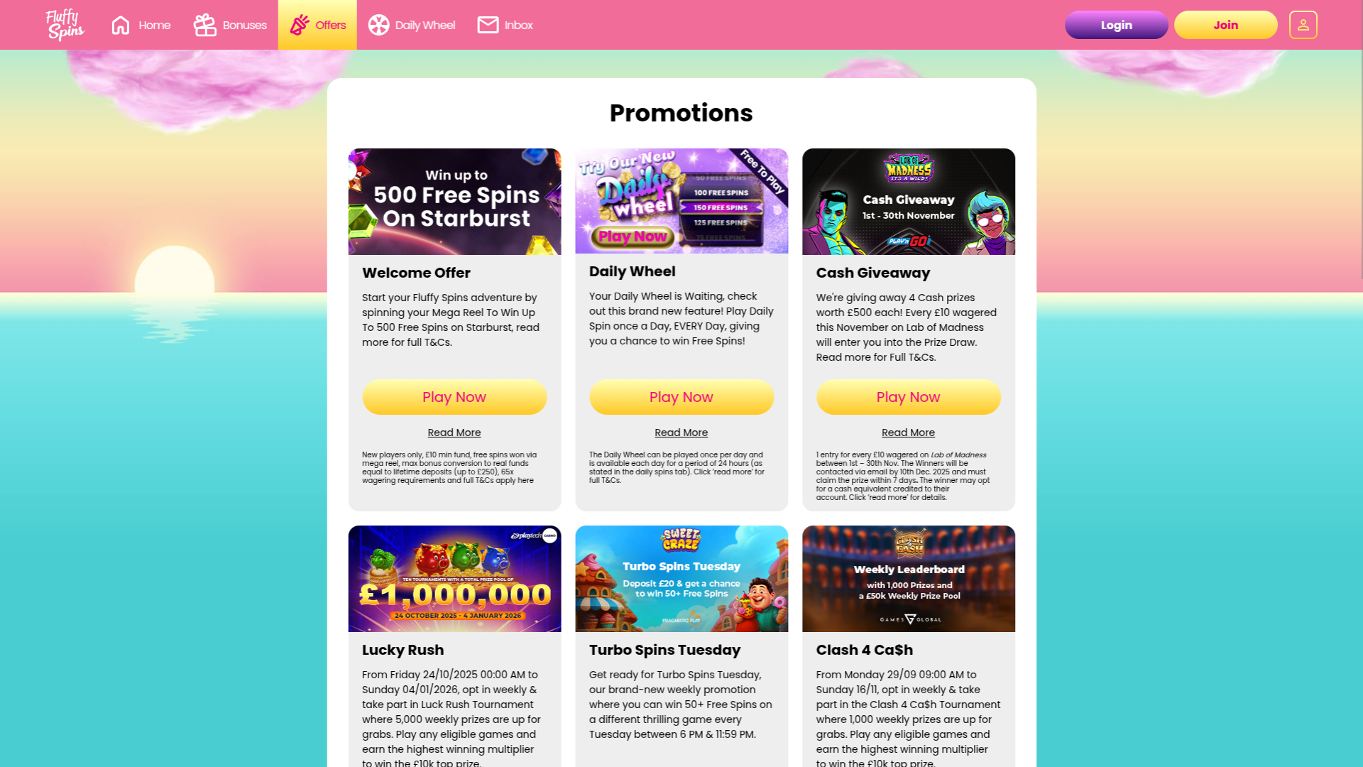 Fluffy Spins Casino Desktop-Aktionen