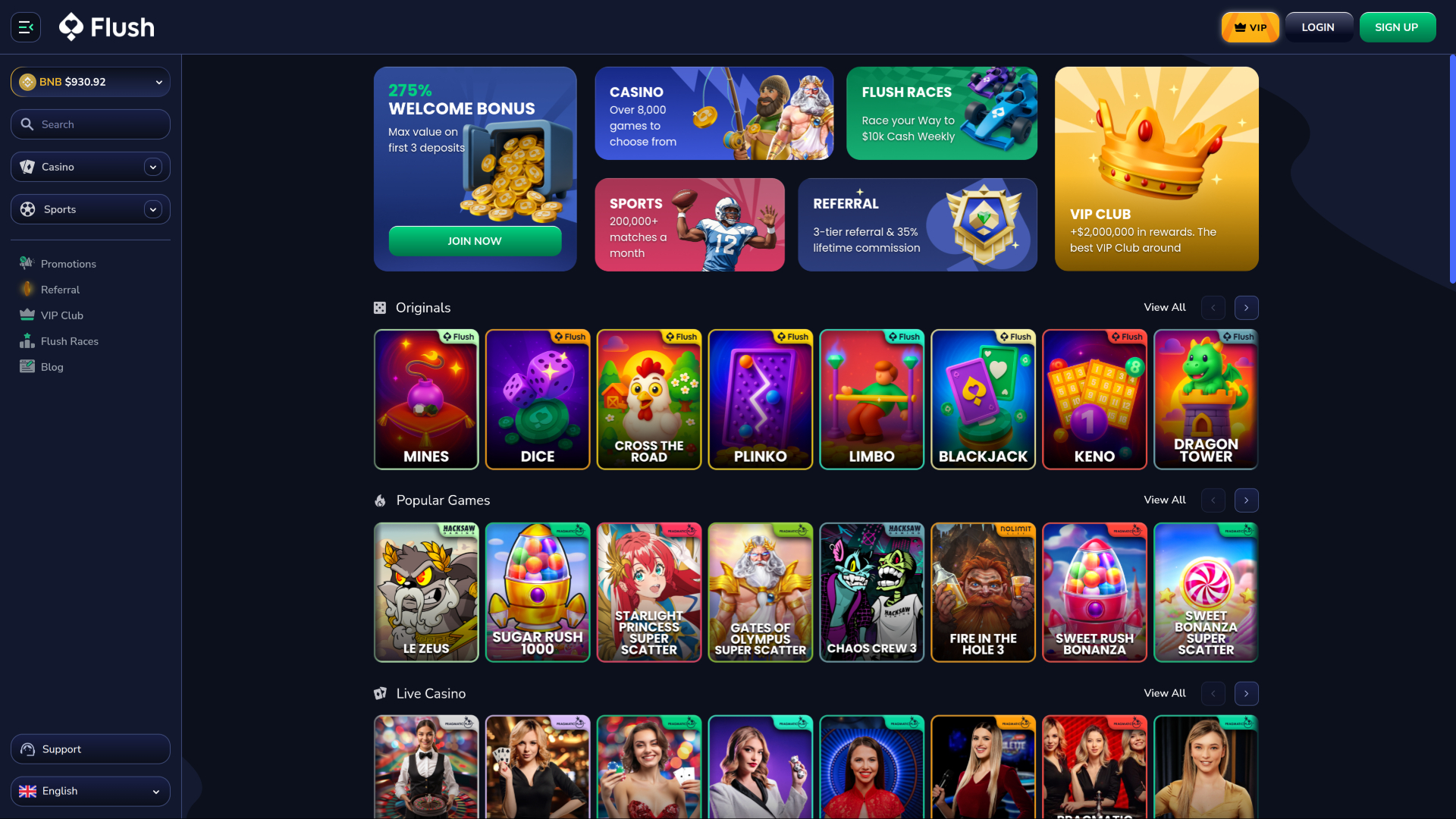 Flush Desktop Pagina Iniziale