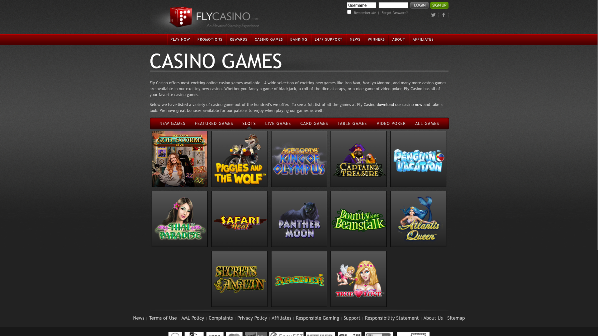 Jeux de Fly Casino pour ordinateur