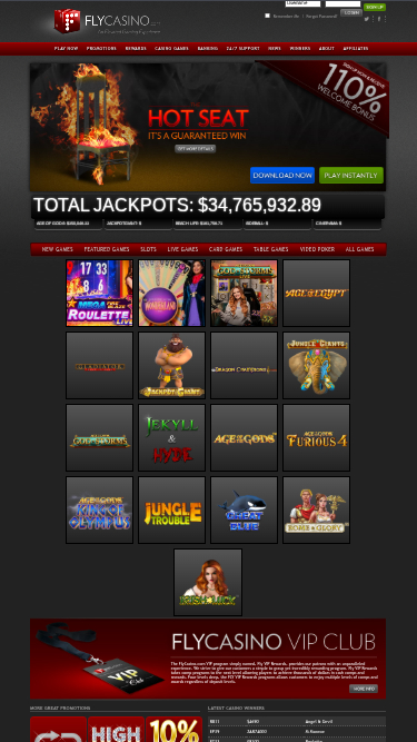 Jeux en vedette mobiles de Fly Casino