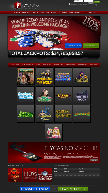 Jeux mobiles de Fly Casino