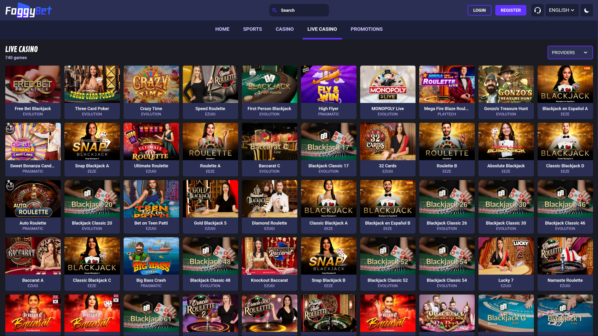 Live-дилеры Foggybet для ПК