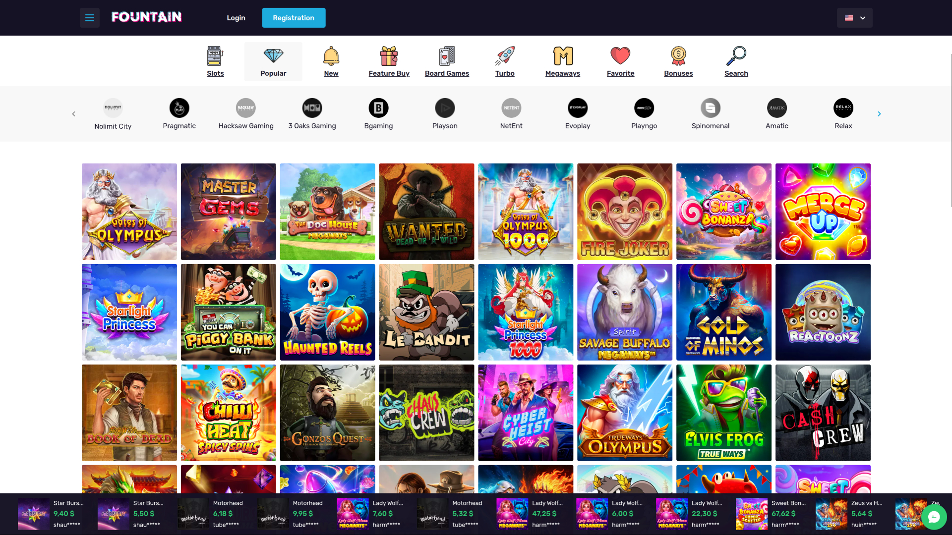 Игры в казино Фонтан