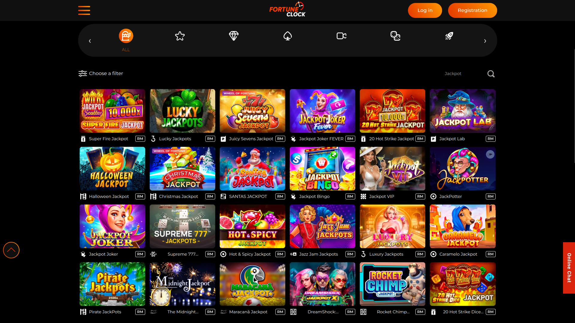 Jackpot de Fortune Clock Casino Desktop