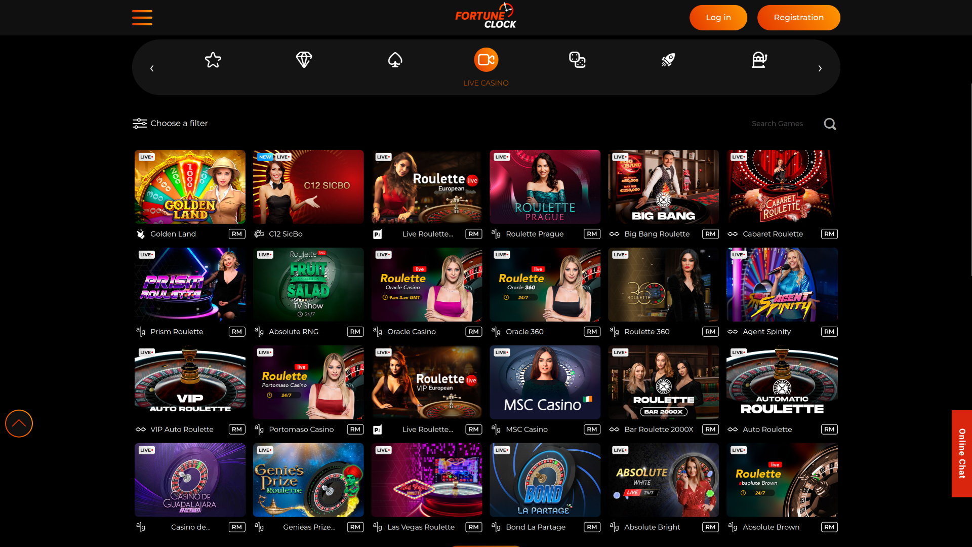 Croupier en direct de Fortune Clock Casino Desktop