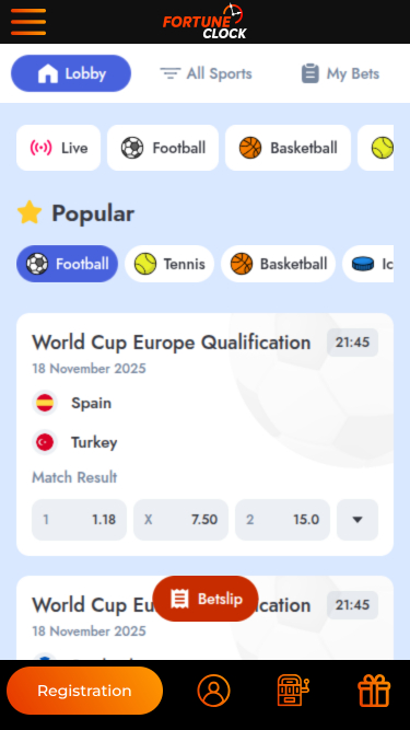 Paris sportifs de Fortune Clock Casino Mobile