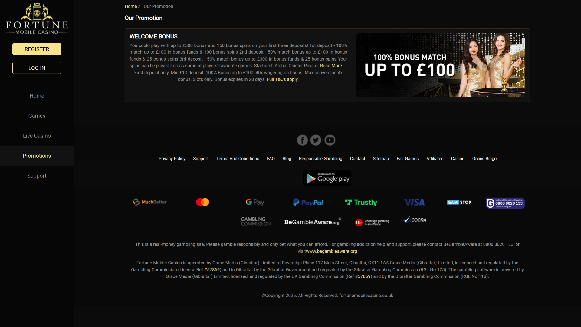 Fortune Mobile Casino Promotions pour ordinateur